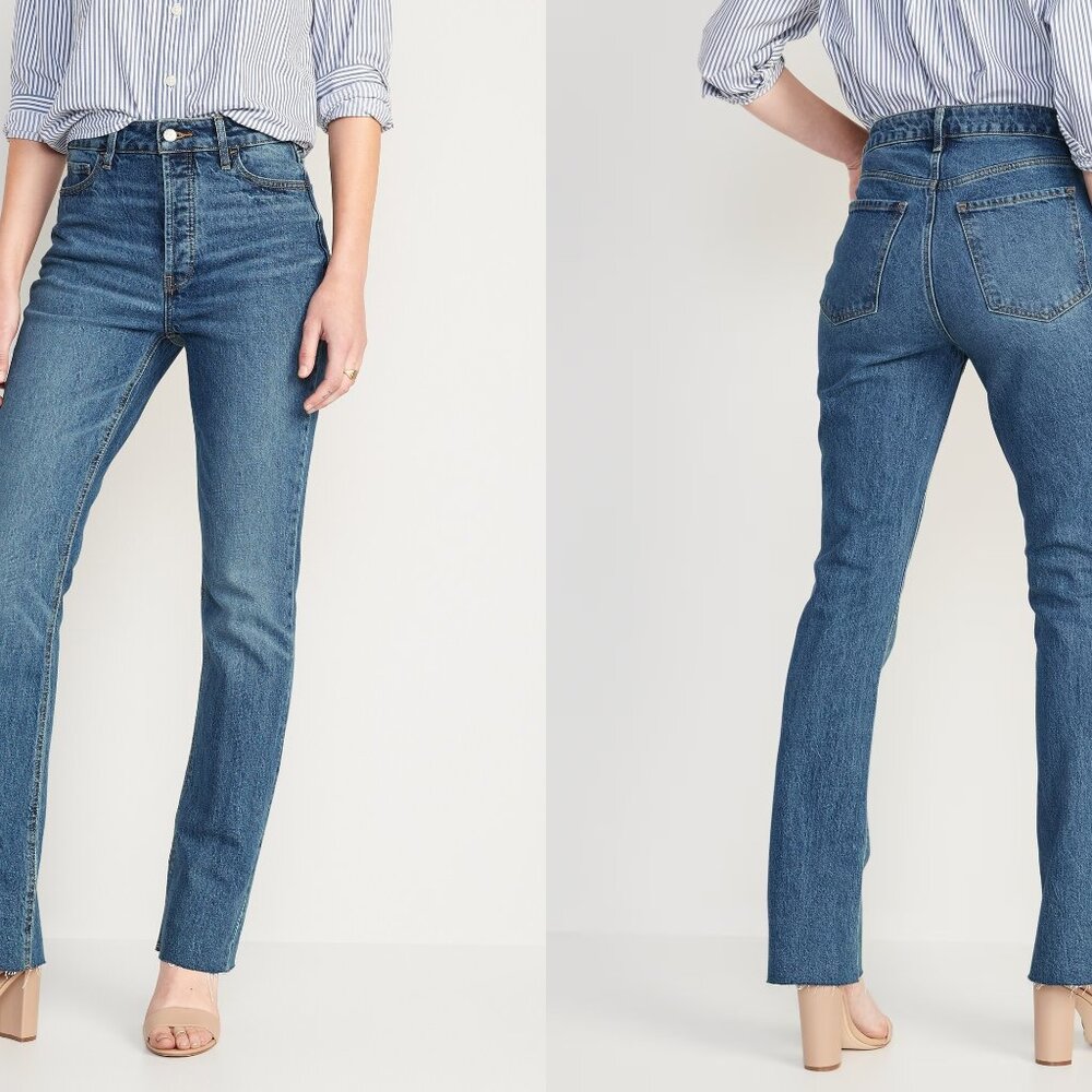 OLD NAVY extra high rise kicker boot cut jeans in suki (6 tall)